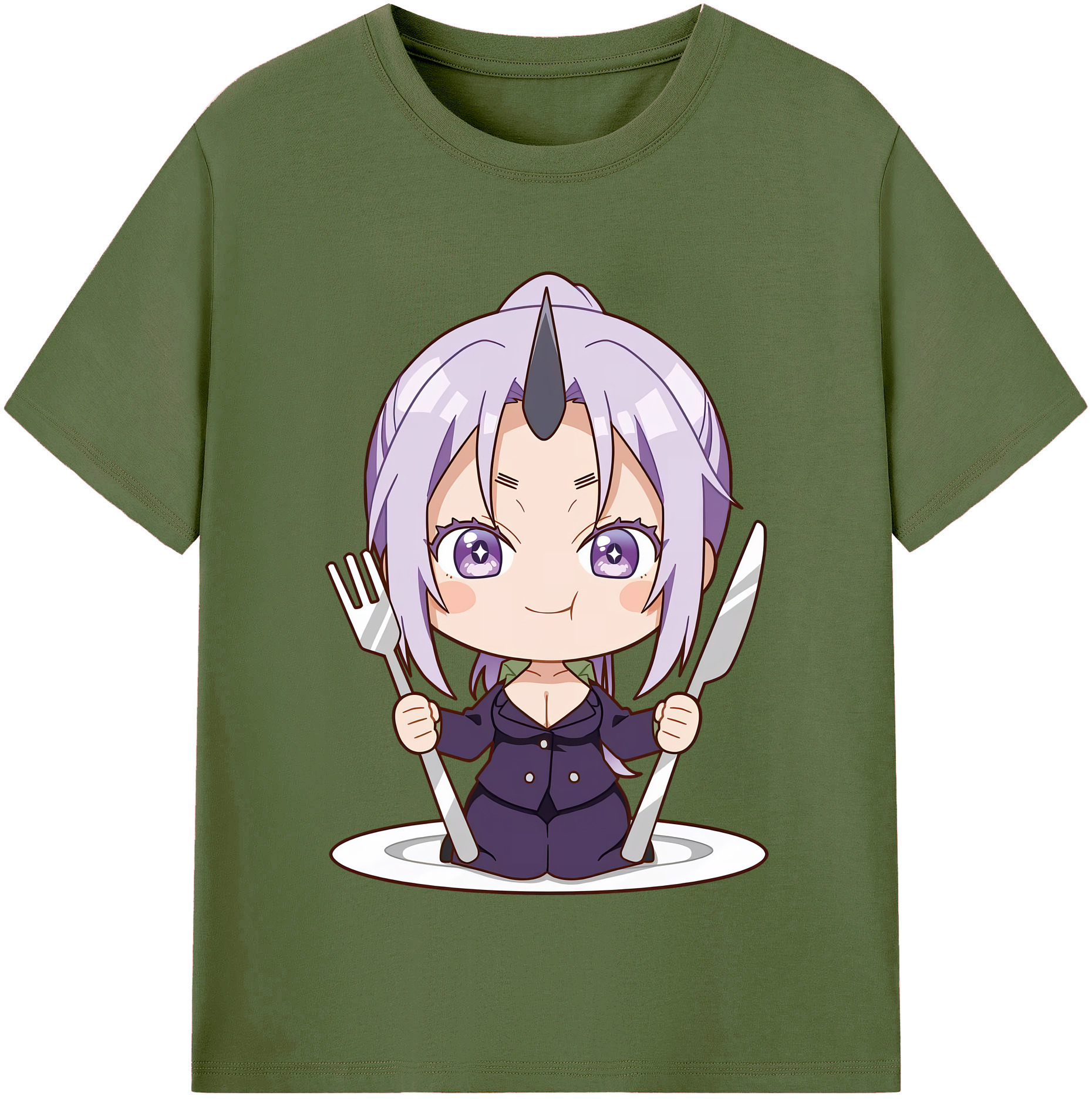 （画像用） 転スラ Regarding Reincarnated to Slime 綿100％半袖Tシャツ（フロントプリント）